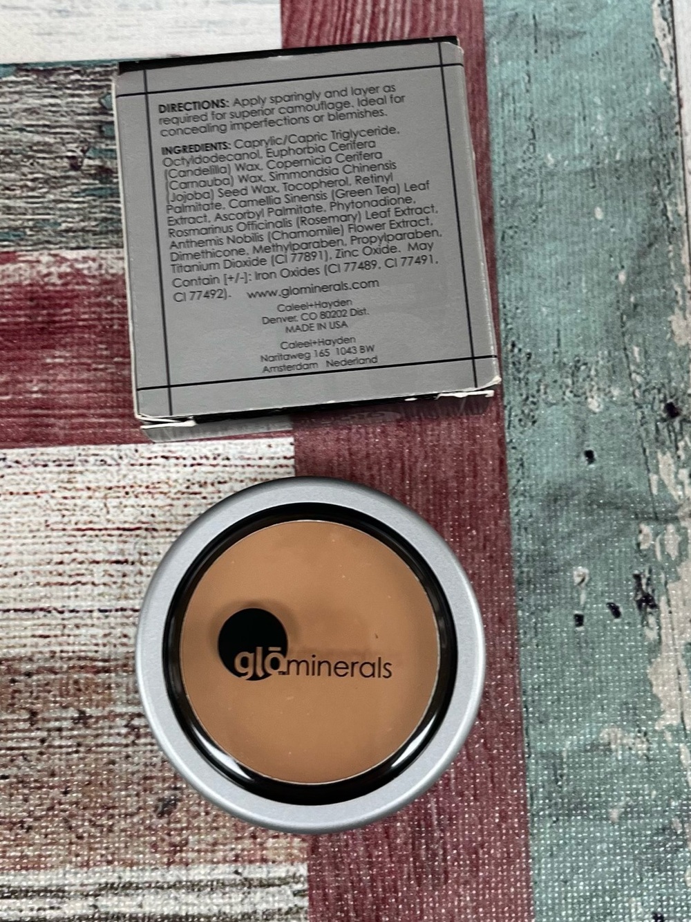 glominerals NIB glocamoflauge oil-free Natural Makeup Made in USA .12 oz Tan